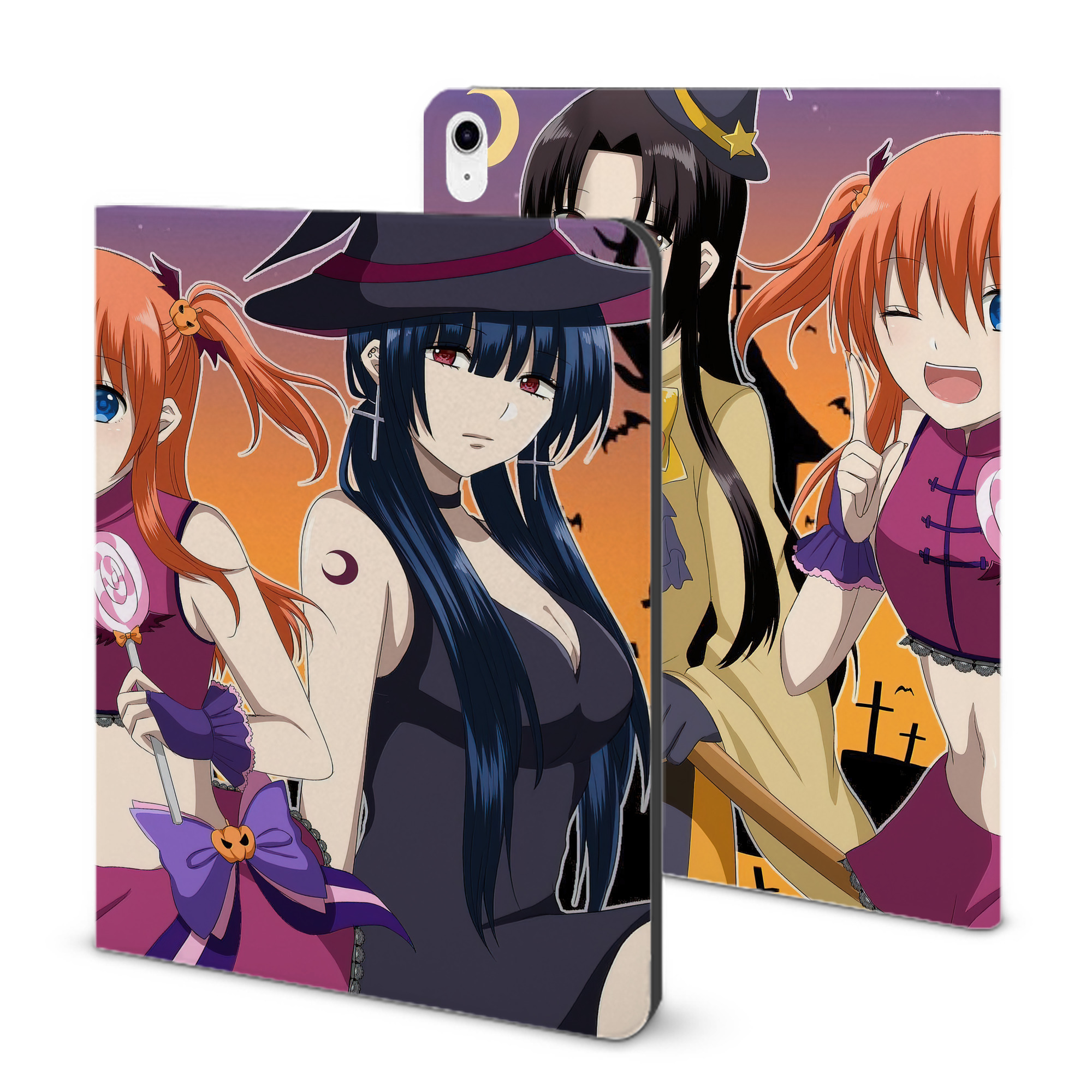 （画像用） ぎんたま 坂田銀時（さかたぎんとき） 神楽 志村新八（しむら しんぱち） GINTAMA Sakata Gintoki Kagura Shimura Shinpachi IPad ケース ブック型 PUレザー TPU 耐衝撃 軽量 薄型 ペン収納なし 全面保護 IPad 各モデル対応